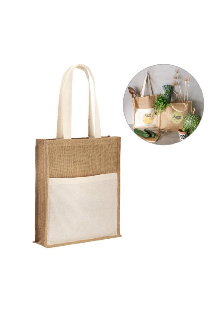 BRAGA SAC EN JUTE (240 G/M²) AVEC POCHETTE 100% COTON (140 GM²)