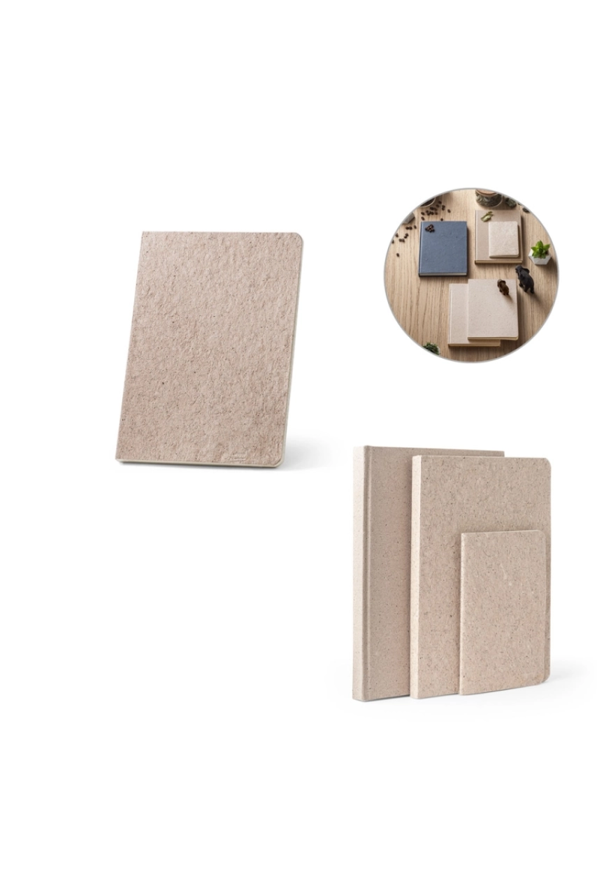 TEAPAD SEMI-RIGID BLOC-NOTES A5 AVEC COUVERTURE SEMI-RIGIDE FABRIQUÉE À PARTIR DE DÉCHETS DE FEUILLES DE THÉ (65%)