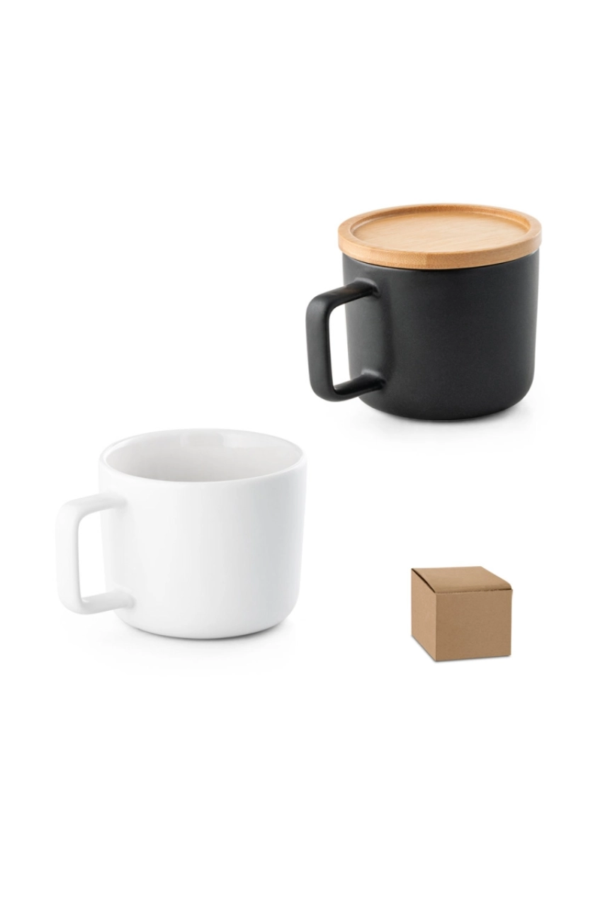 FANGIO TASSE EN CÉRAMIQUE 230 ML AVEC COUVERCLE ET BASE EN BAMBOU