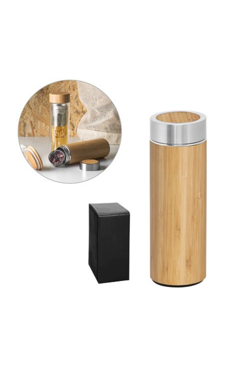 NATUREL THERMOS 430ML EN BAMBOU ET ACIER INOX