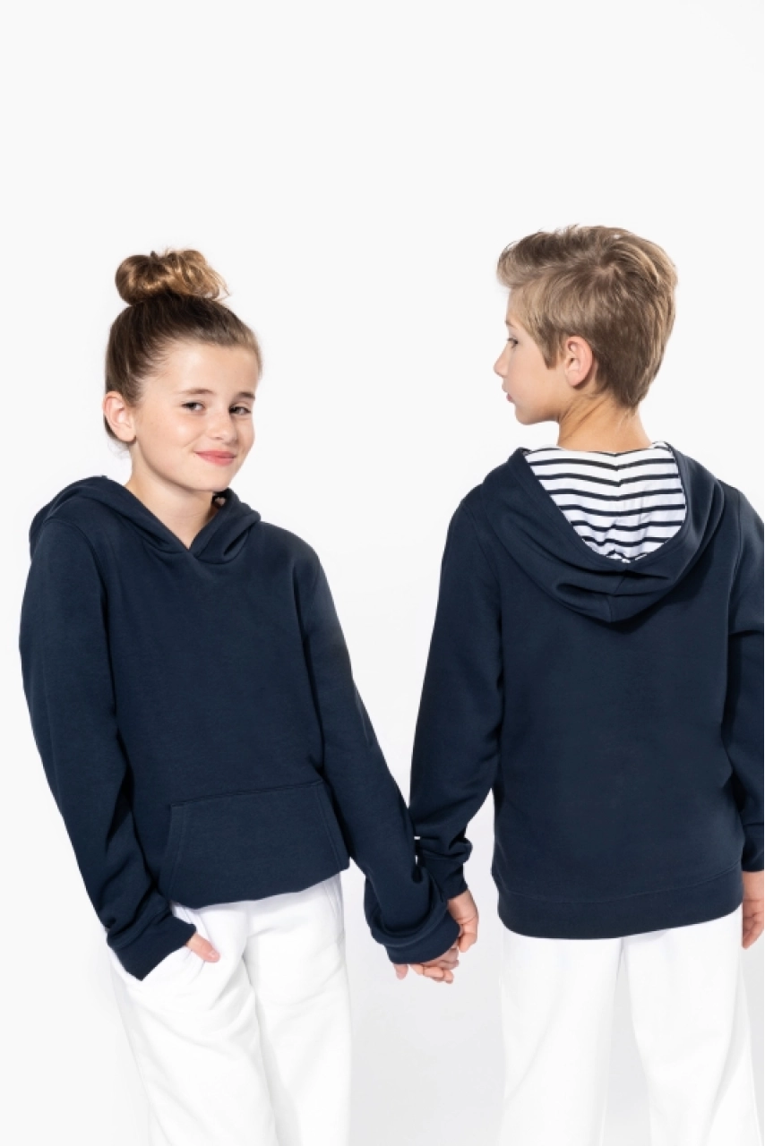 Sweat-shirt à capuche contrastée à motifs enfant unisexe