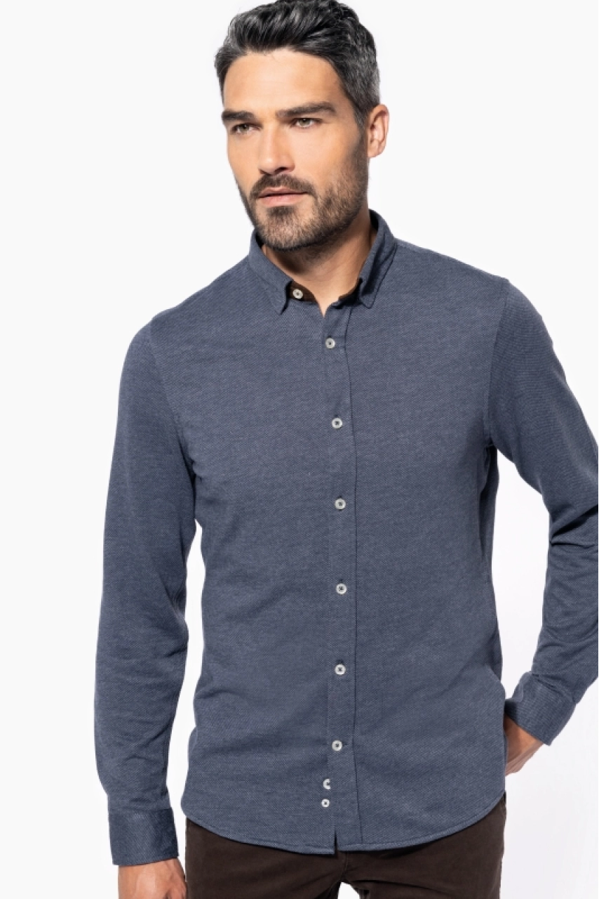 Chemise jacquard manches longues