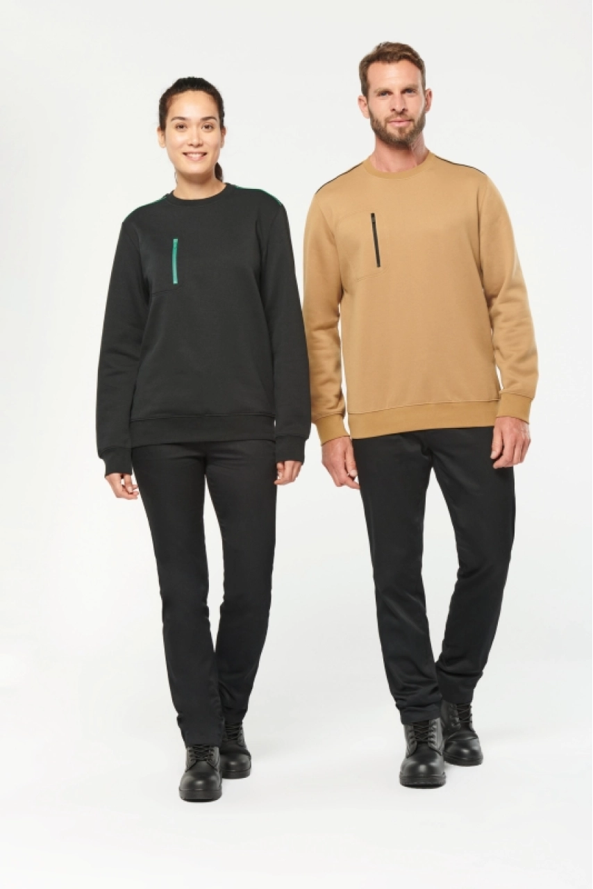 Sweat-shirt Day To Day zip poche contrastée unisexe