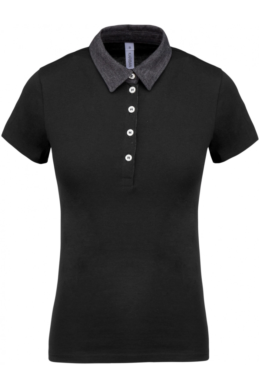 Polo jersey bicolore femme